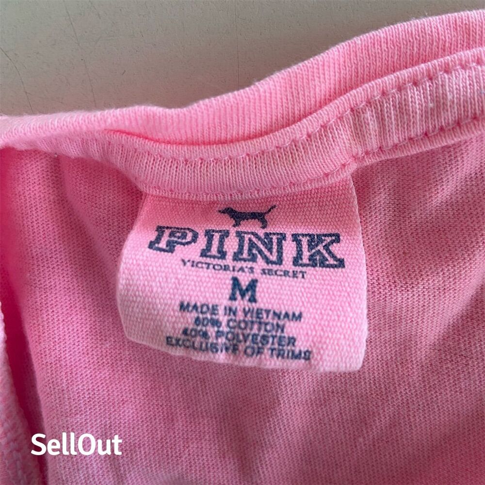 Victoria's Secret Pink Women's M Racerback Tank Top Pink Sleeveless Casual - Picture 2 of 3